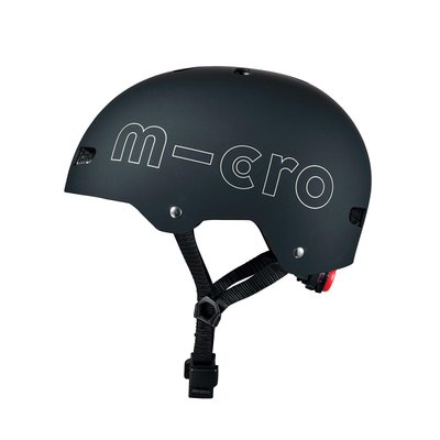 Захисний шолом преміум MICRO з LED габаритами розмір M 52-56 cm Чорний фото 1