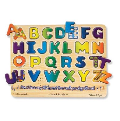 Звуковой пазл для малышей Melissa&Doug" Английский алфавит" деревянные элементы фото 1