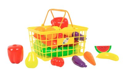 Детская игрушечная корзинка Орион с продуктами Урожай 25 эл жёлтая 379 в.3 фото 1