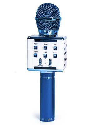 Бездротовий bluetooth караоке мікрофон з колонкою DS-868 Синій фото 1