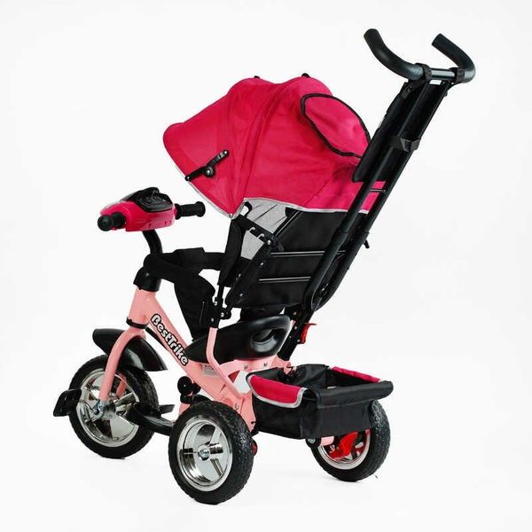 Детский трехколесный велосипед Best Trike интерактивный EVA колеса красный с розовой базой 6588 / 63-768 фото 3