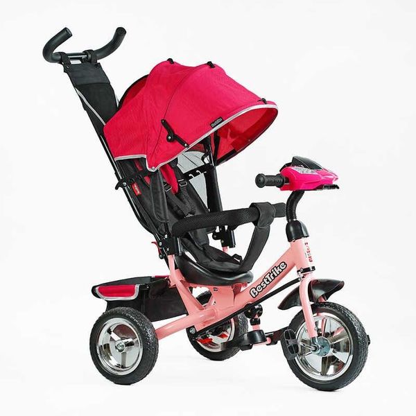 Детский трехколесный велосипед Best Trike интерактивный EVA колеса красный с розовой базой 6588 / 63-768 фото 1