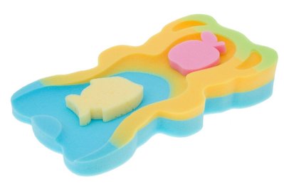 Мягкий поролоновый вкладыш в ванну для купания малышей Tega Baby с 2 губками 51х28 см разноцветный фото 1