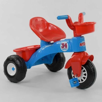 Детский трехколесный велосипед Pilsan 34 пластиковые колеса красно-синий 07-169 фото 1