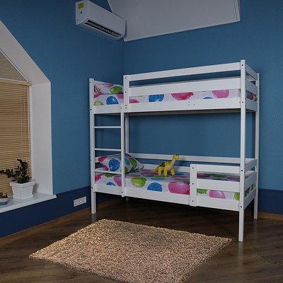 Двоярусне дерев'яне ліжко для підлітка Sportbaby 190х80 см біле babyson 5 фото 1