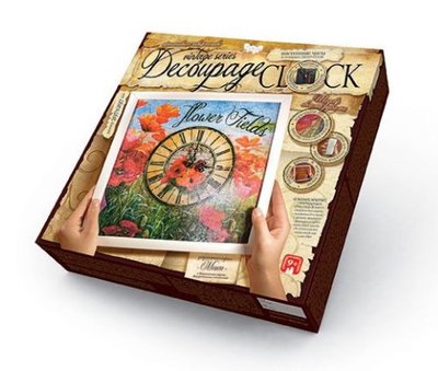 Набор для декупажа Danko Toys Decoupage Clock Цветочное поле с рамкой DKС-01-04 фото 1