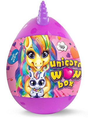 Яйцо - сюрприз для девочек Danko Toys Unicorn WOW Box укр фиолетовый UWB-01-01U фото 1