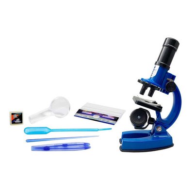 Синий детский микроскоп EASTCOLIGHT с аксессуарами (увеличение х100 х200 х450 раз) фото 1