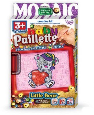 Мозаїка з паєток Danko Toys Baby Paillette: Ведмедик PG-01-01 фото 1