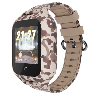 Детские водонепроницаемые GPS часы MYOX MX-72BRW (4G) камуфляж с видеозвонком фото 1