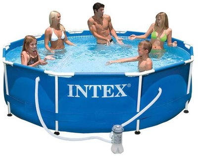 Каркасный круглый бассейн Intex Metal Frame Pool на 4495 л 305х76 см с насос-фильтром 28202 NP фото 1