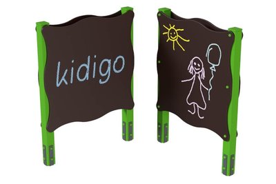 Доска для рисования мелом двусторонняя для детской площадки KDG 120х12х162см фото 1