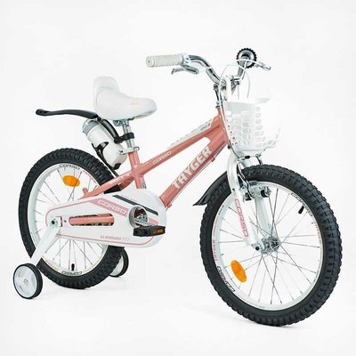 Велосипед детский двухколёсный 18" CORSO Tayger алюминиевая рама доп колеса кремовый TG-60323 фото 1