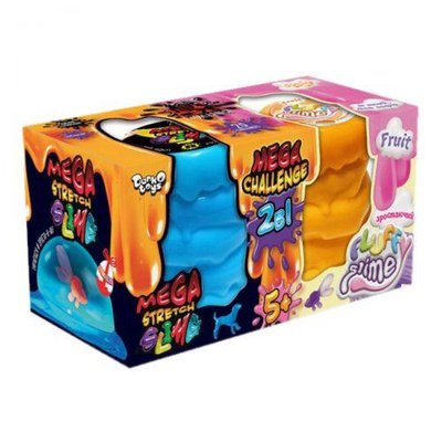 Набор слаймов Danko Toys 2 в 1: Mega Stretch Slime & Fluffy Slime укр FLS-03-01U фото 1