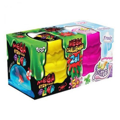 Набор слаймов Danko Toys 2 в 1: Mega Stretch Slime & Fluffy Slime рус FLS-03-01 фото 1