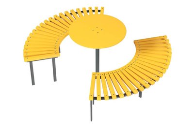 Вуличний комплект столик із круговою лавкою KDG Сонце діаметр 210 см столу 80 см висота 50 см столу 80 см фото 1