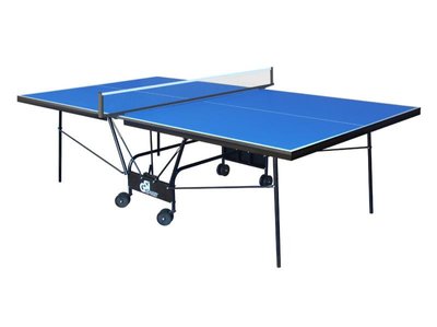 Теннисный стол передвижной GSI Sport Compact Premium Gk-6 с аксессуарами 274х152 см ЛДСП синий фото 1