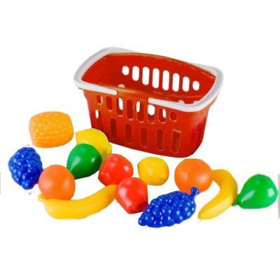 Детская игрушечная корзинка с фруктами Toys Plast красная ИП.18.001 фото 1