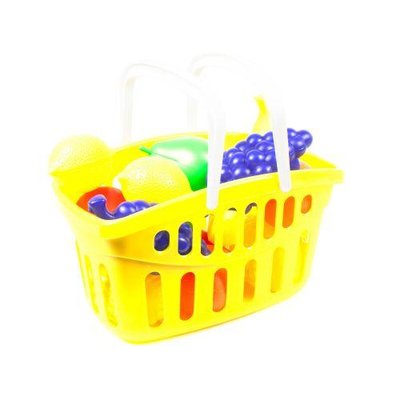 Детская игрушечная корзинка с фруктами Toys Plast жёлтая ИП.18.001 фото 1