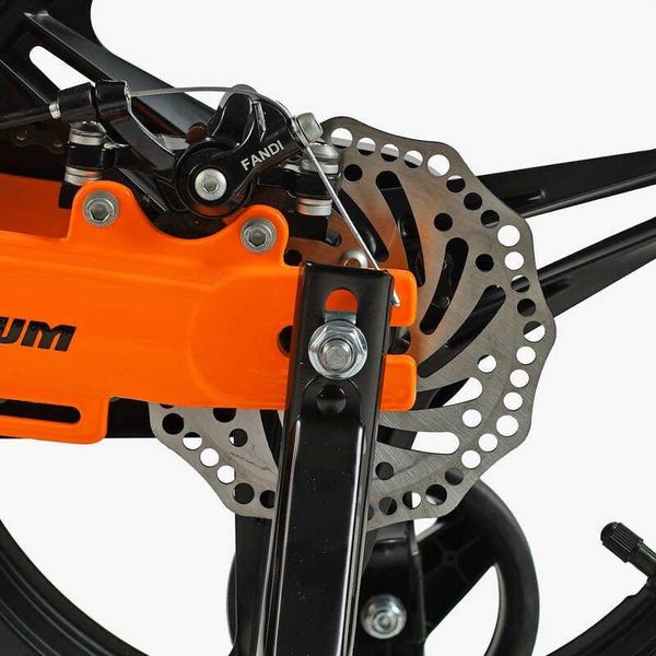 Велосипед детский двухколёсный 16" CORSO Revolt магниевая рама доп колеса на 5-7 лет оранжевый MG-16055 фото 6