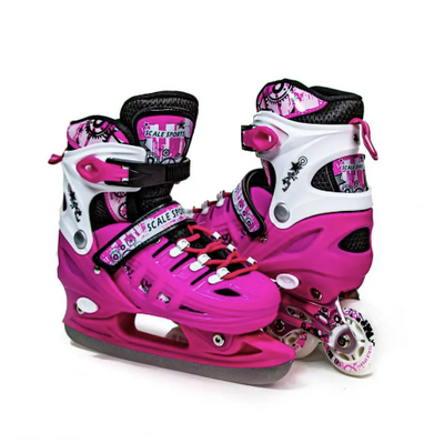 Раздвижные ролики - коньки с комплектом защиты и шлемом 29-33 Scale Sport Pink (2в1) фото 1