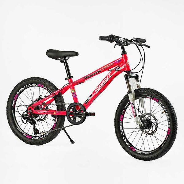 Велосипед підлітковий двоколісний 20" CORSO Spirit 7 швидкостей сталева рама 12" рожевий TK-20259 фото 2