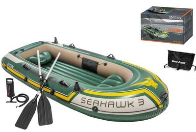 Трехместная надувная лодка Intex Seahawk 3 295х137х43см с веслами и ручным насосом 68380 фото 1