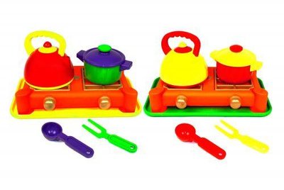 Набор игрушечной посуды с плитой Юника 6 предметов 0408 фото 1