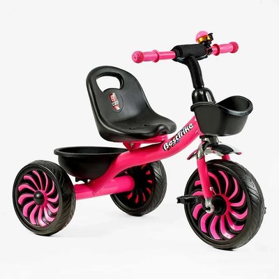 Дитячий триколісний велосипед Best Trike сталева рама EVA колеса 10" та 8" рожевий SL-12011 фото 1